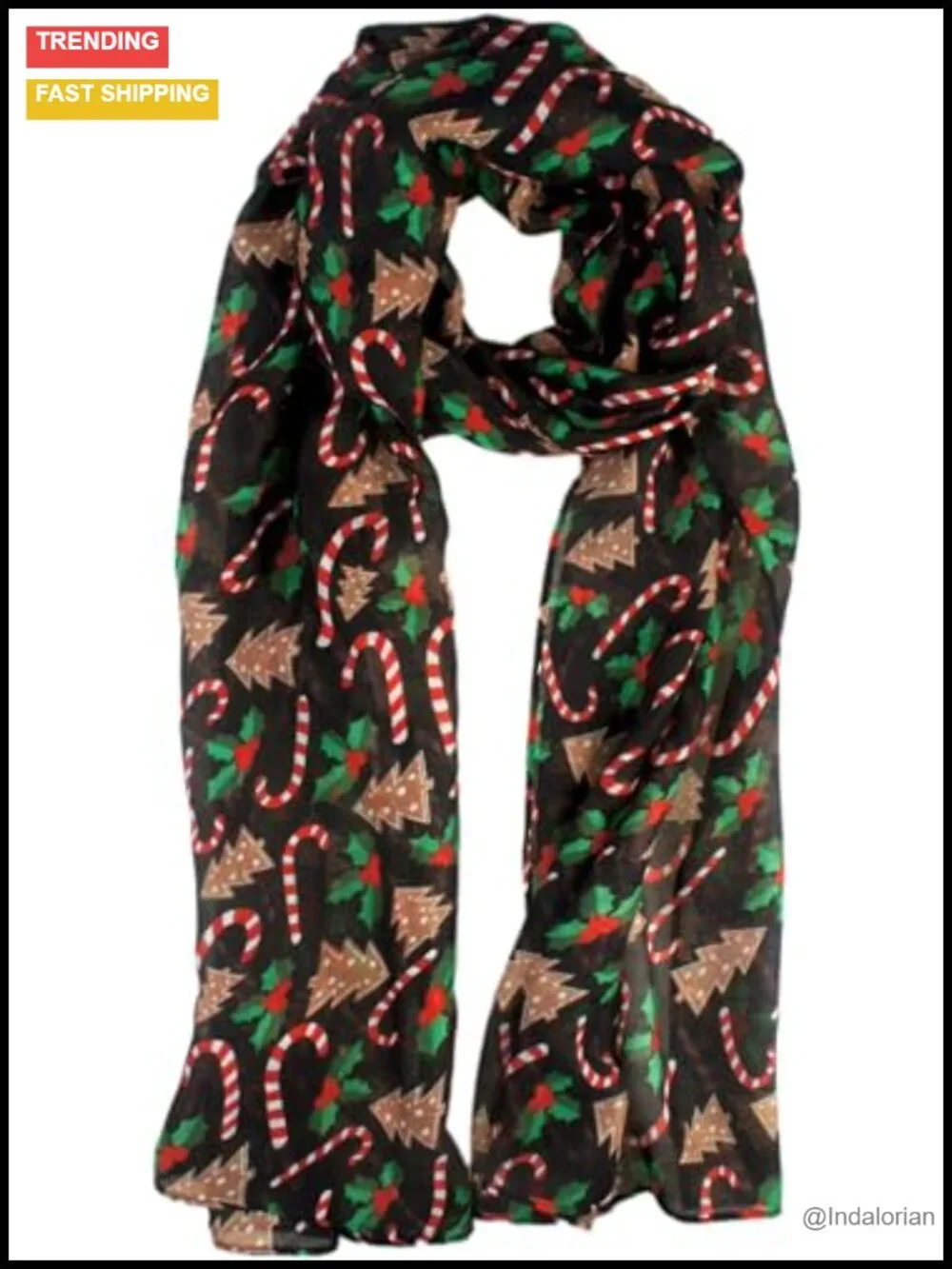 100% Viscose Lightweight Fashion Scarves & Wraps Christmas Scarf
